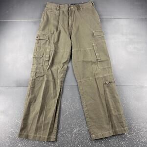 Bugle Boy Cargo Pants Men 33x33 Olive Green Baggy Skate Grunge Flight Aviator